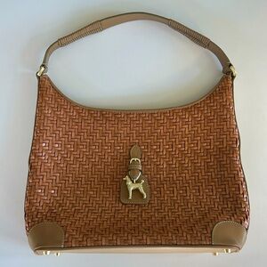 Vintage Barry Kieselstein-Cord Woven Leather Poodle Hobo Bag – Cognac Tan Color